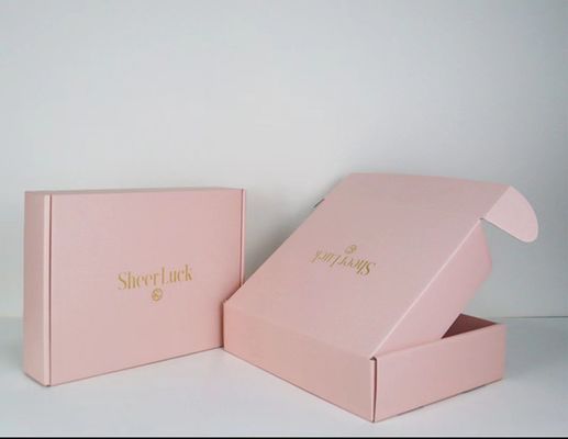 Pink Red Corrugated Mailer Box Custom Printed  For Shoes Clothing