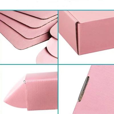 Pink Red Corrugated Mailer Box Custom Printed  For Shoes Clothing